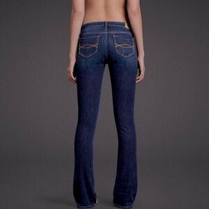 Abercrombie 4 (27) A&F Boot Cut Jeans Sexy Low Rise Dark Indigo Womens Stretch